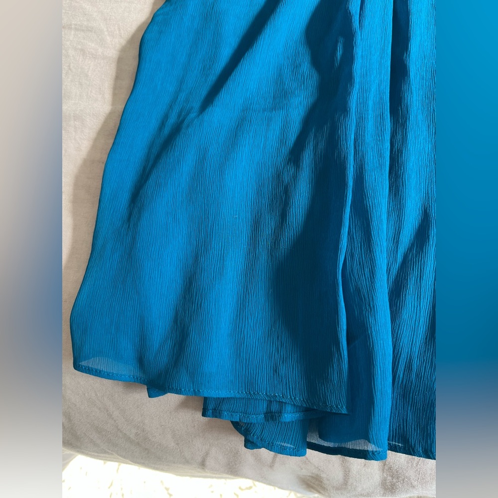 STUNNING NWT J Crew Matisse Blue silk chiffon strapless gown size 0 - Picture 9 of 15